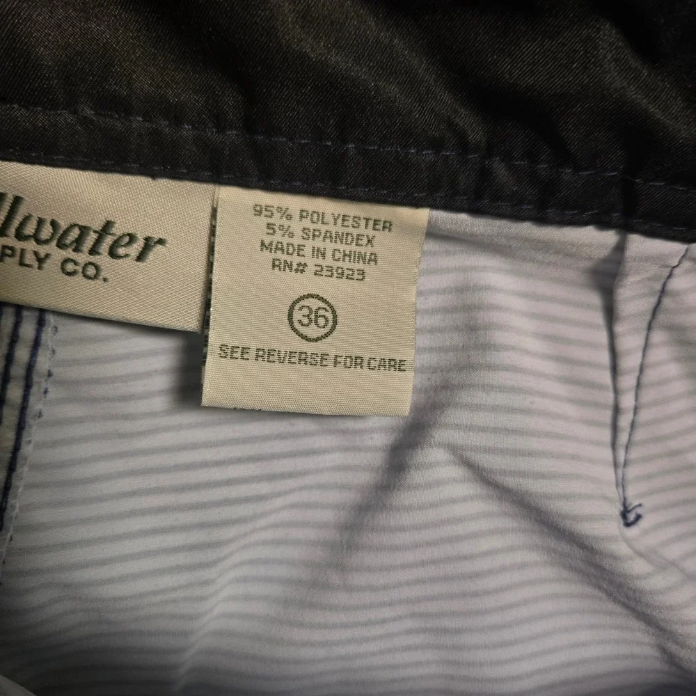Stillwater Supply Co‎ Mens Size 36 Blue Striped Tropical Leaf Board Shorts Swim